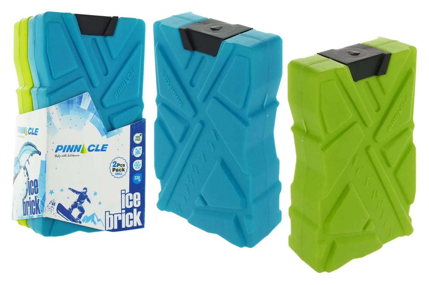Didelis Pinnacle 20L turistinis šaltkrepšis, žalias + 2 vnt. 330 ml šaldymo elementai + gertuvė