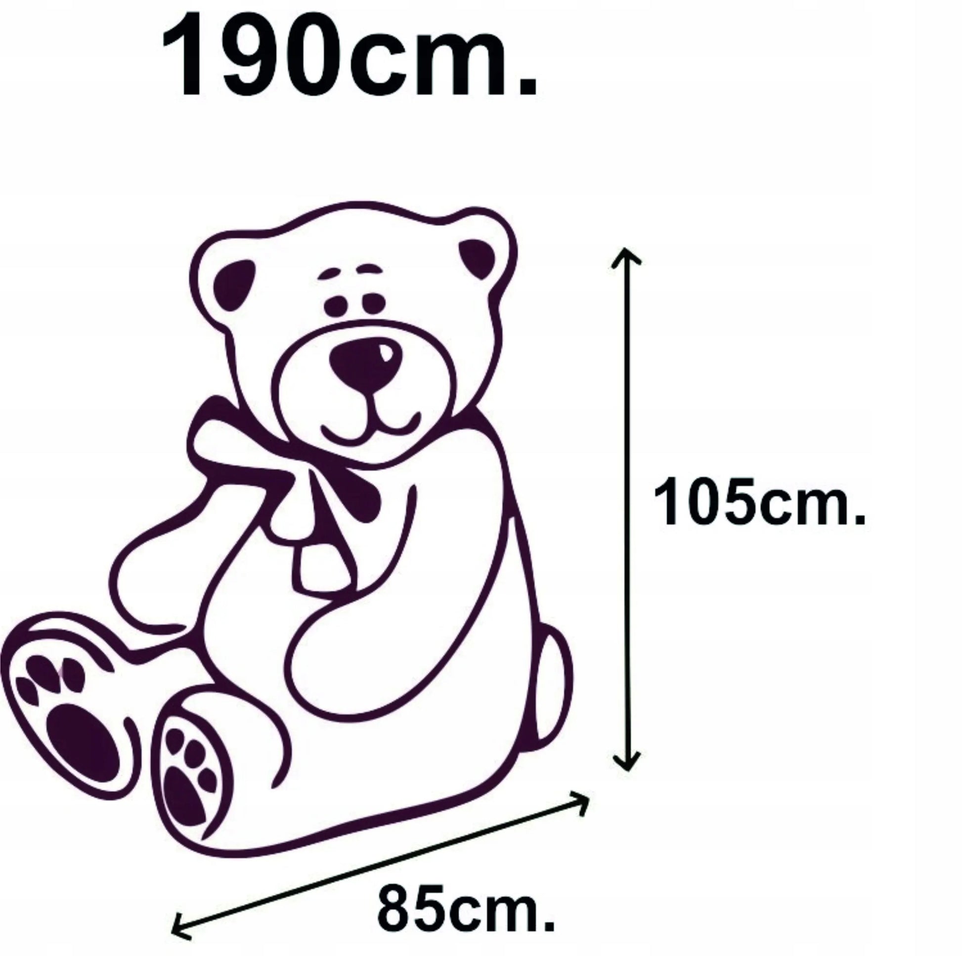 DIDELIS PLIUŠINIS MEŠKINAS 190 cm MILŽINIŠKAS ŽAISLAS - 2 BALTAS KOMUNIJAI