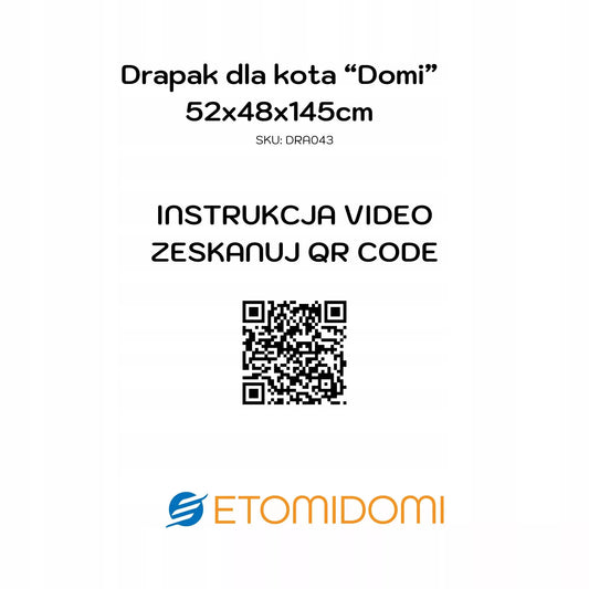 Didelis XXL draskyklė katėms „Domi“ 145 cm, 7 lygiai, pilka, bokštas, guolis, namelis