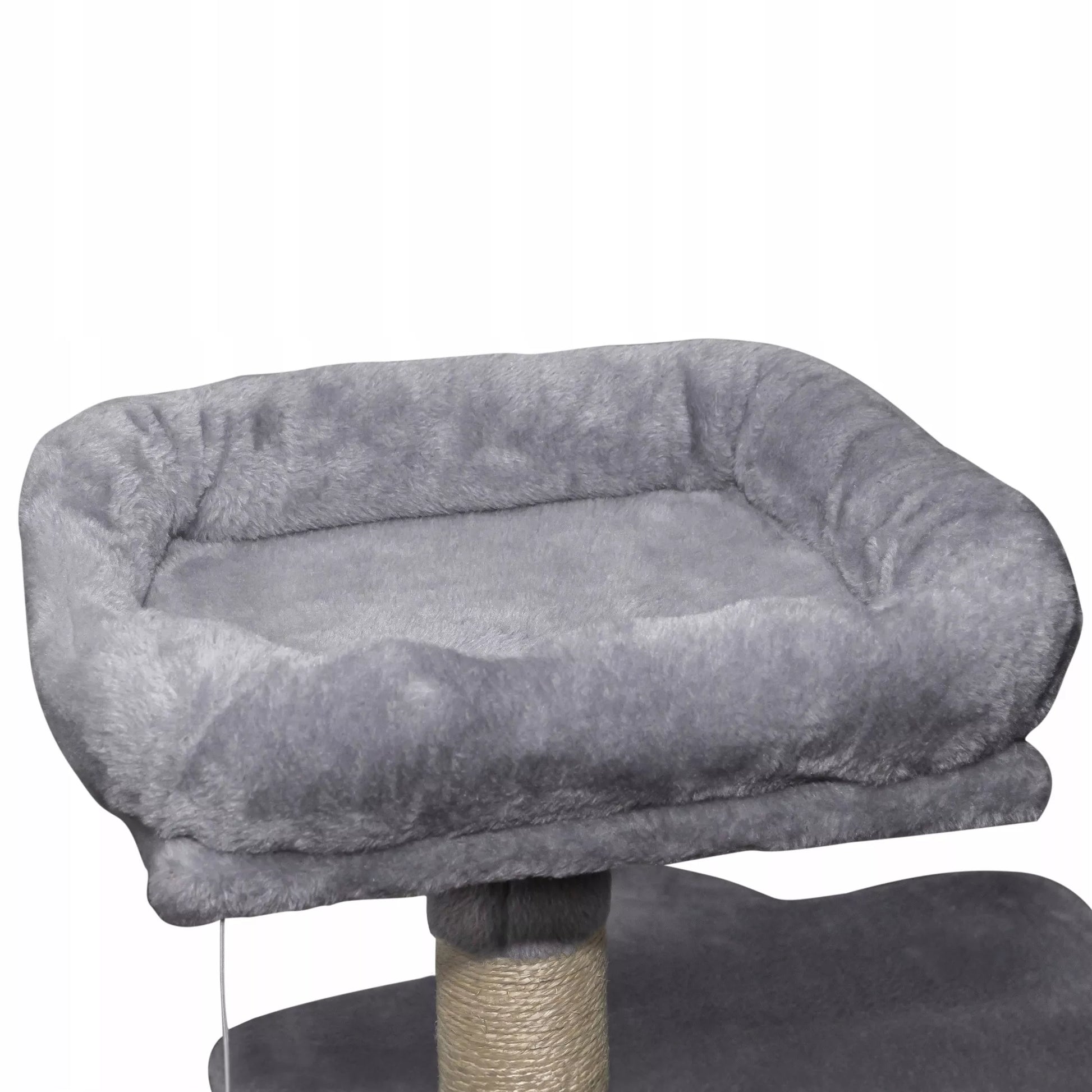 Didelis XXL draskyklė katėms „Domi“ 145 cm, 7 lygiai, pilka, bokštas, guolis, namelis