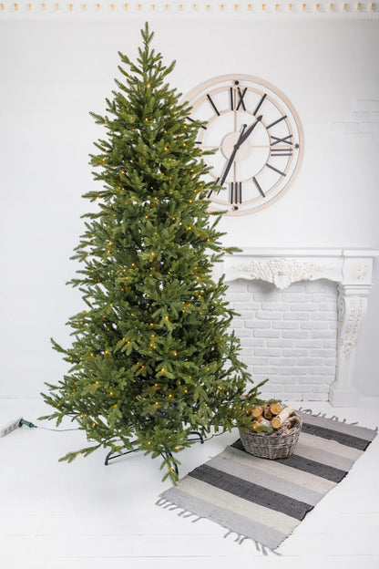 Dirbtinė eglutė Arkties eglė žalia PE+PVC 1,95 m + LED girlianda