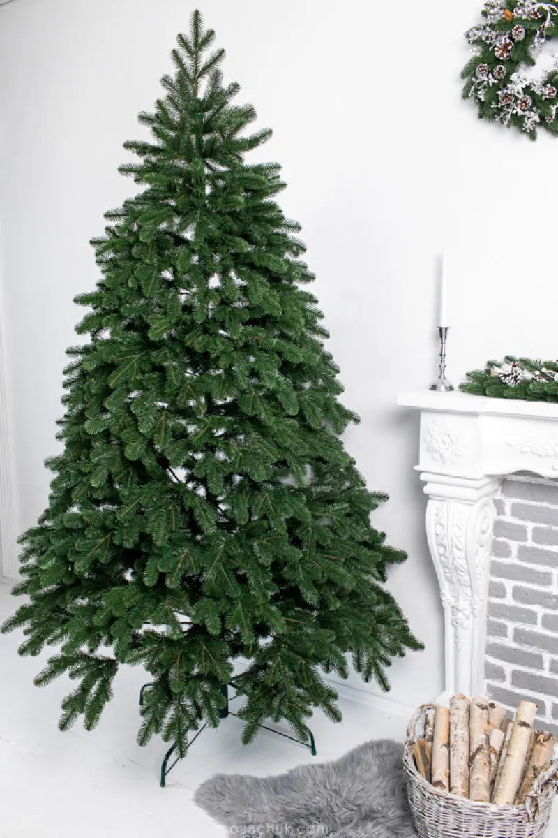 DIRBTINĖ EGLUTĖ IŠ 100 % PE SILIKONO KOVALIVSKA, 230 CM, ŽALIA, TANKI, PREMIUM