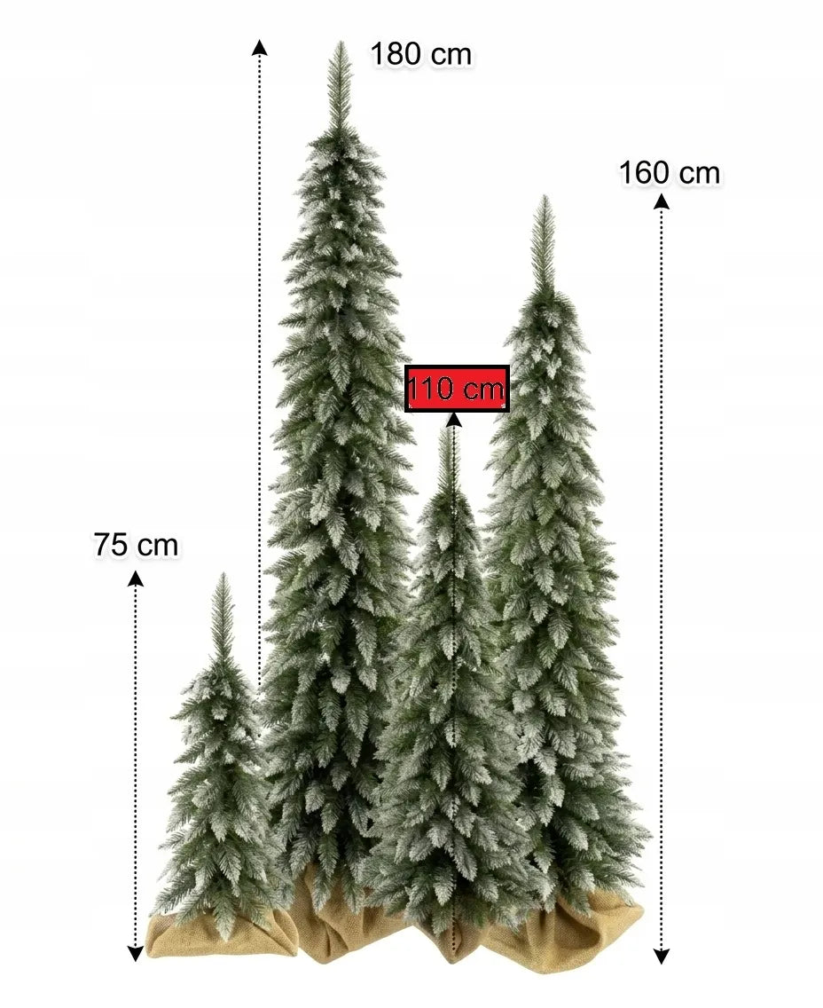 Dirbtinė eglutė SLIM Tatrų eglė, siaura, baltais galiukais, 110 cm