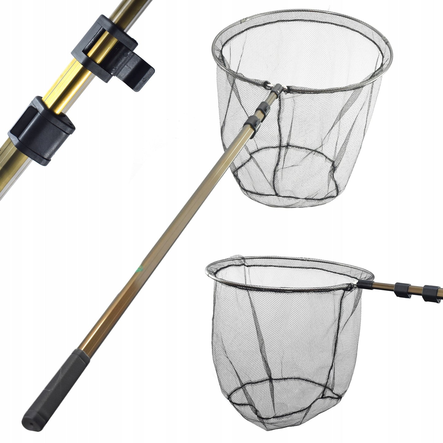 Ilgas teleskopinis meškeriojimo graibštas 335cm x 50cm apvalus neco