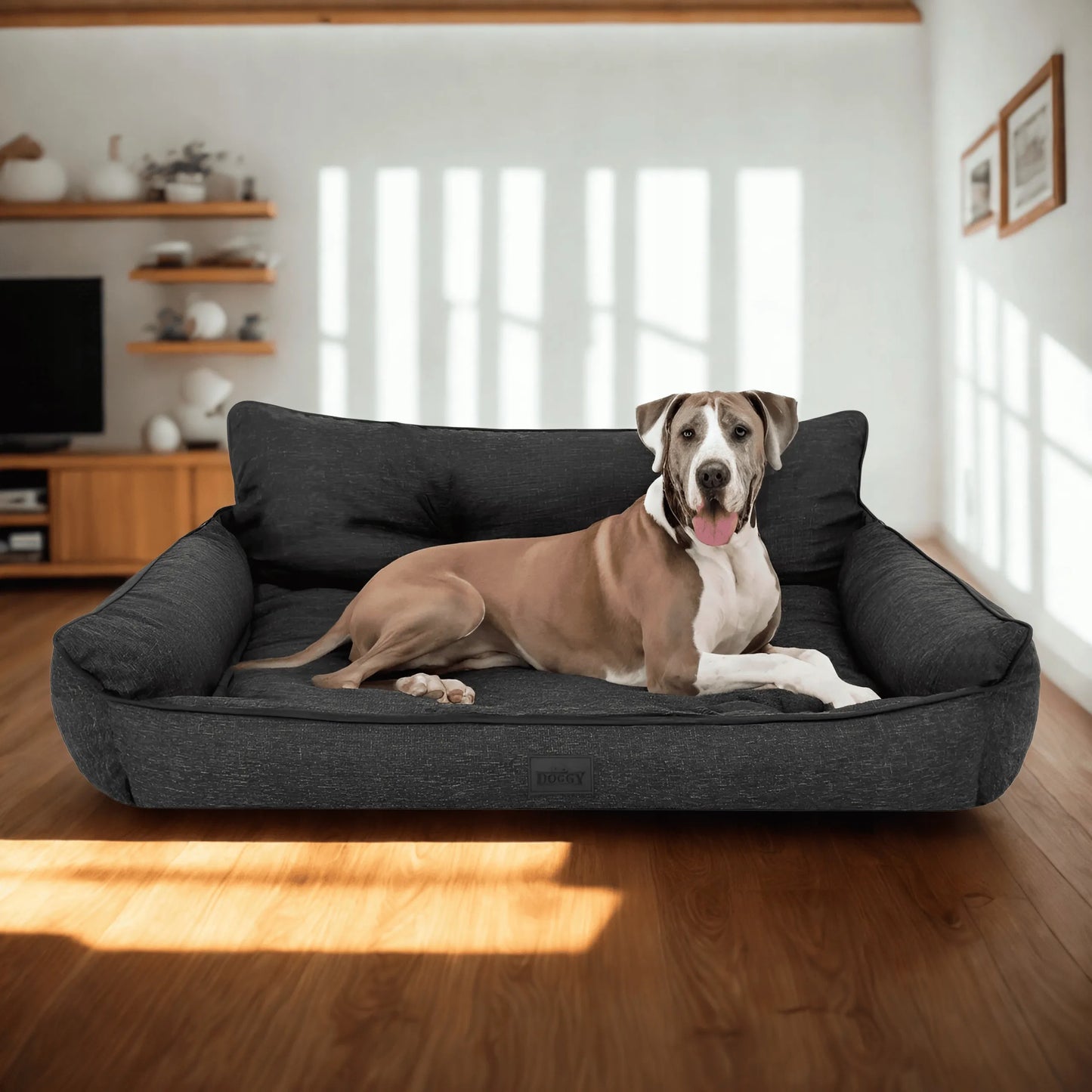 Doggy Joker XXXL šunų guolis – vandeniui atsparus gultas, 132x106cm, juodas