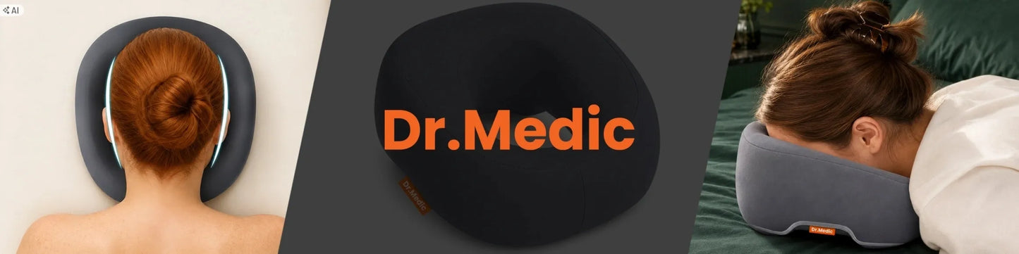 Dr.Med ortopedinė masažo pagalvė miegui ant pilvo su veido anga, pilka, XXL