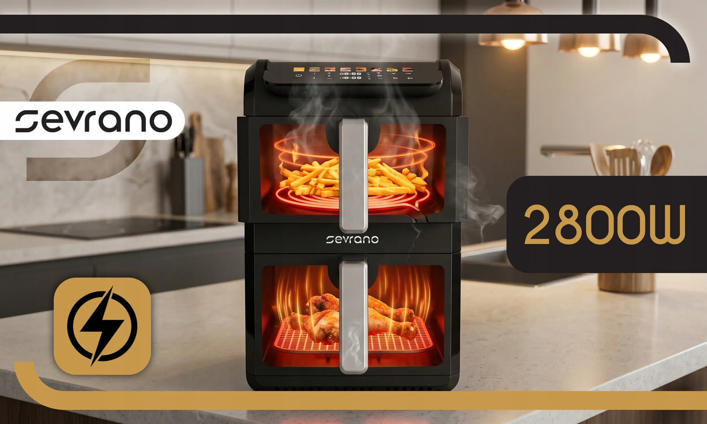 Dviejų zonų vertikali oro gruzdintuvė 11L, 2800W