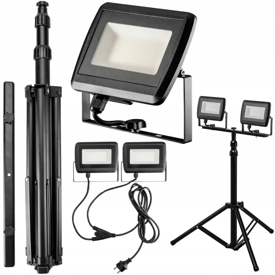 Dvigubas statyvinis prožektorius 2x50W SMD LED 9000lm 1.8m NEO 99-062