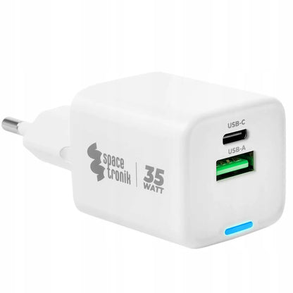 Dvigubas telefono įkroviklis Spacetronik USB-C USB-A 35W 3.6A 20V PD Quick Charge 3.0
