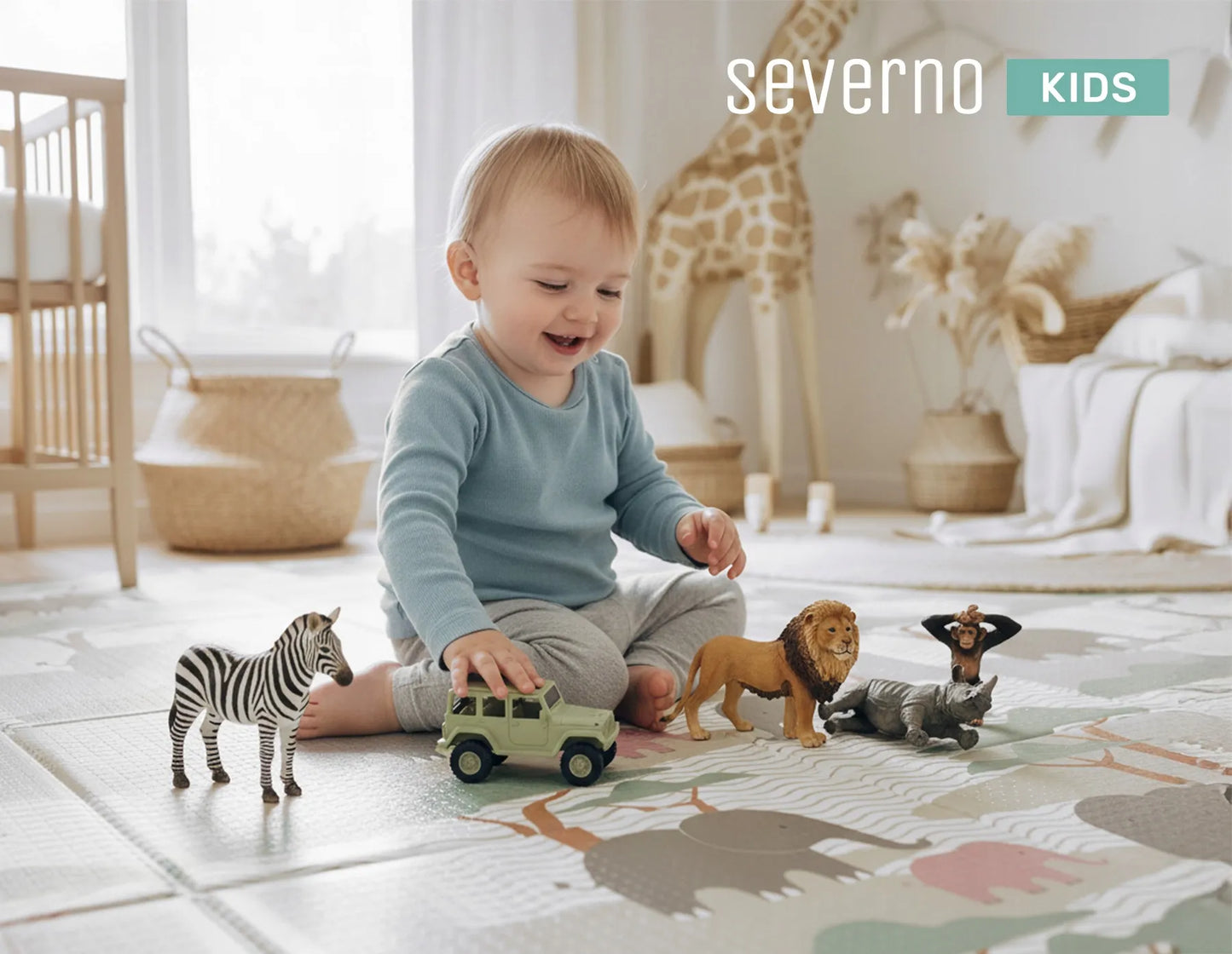Dvipusis edukacinis putplasčio kilimėlis kūdikiams 180x200 minkštas sulankstomas