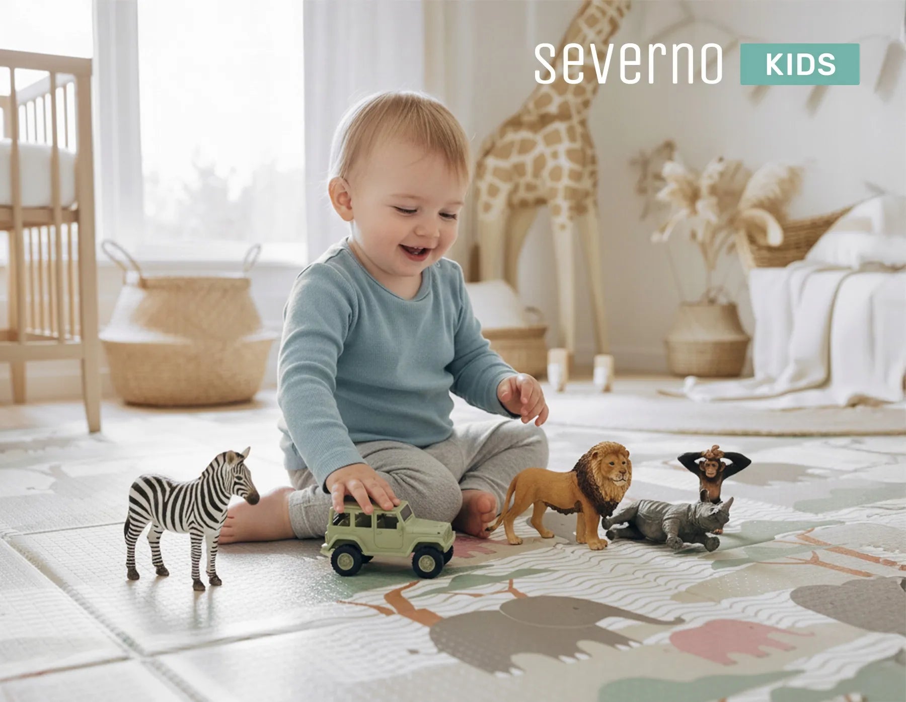 Dvipusis edukacinis putplasčio kilimėlis kūdikiams 180x200 minkštas sulankstomas