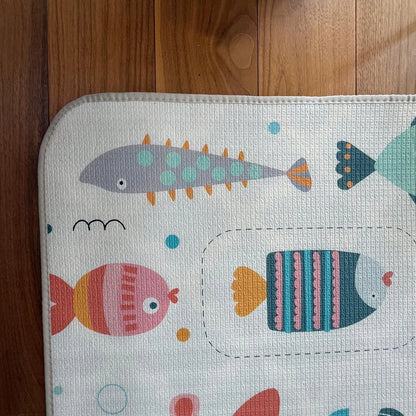 Dvipusis sulankstomas edukacinis putplasčio kilimėlis vaikams 180x150