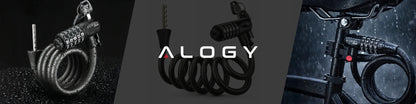 Dviračio užraktas Alogy, 120 cm, 10 mm, 2-in-1, su kodu ir raktu bei laikikliu