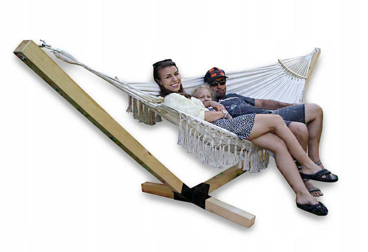 Dvivietis hamakas su stovu BOHO COMFORT ZONE 200 kg