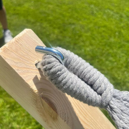 Dvivietis hamakas su stovu Comfort Zone Boho pilkas 200 kg