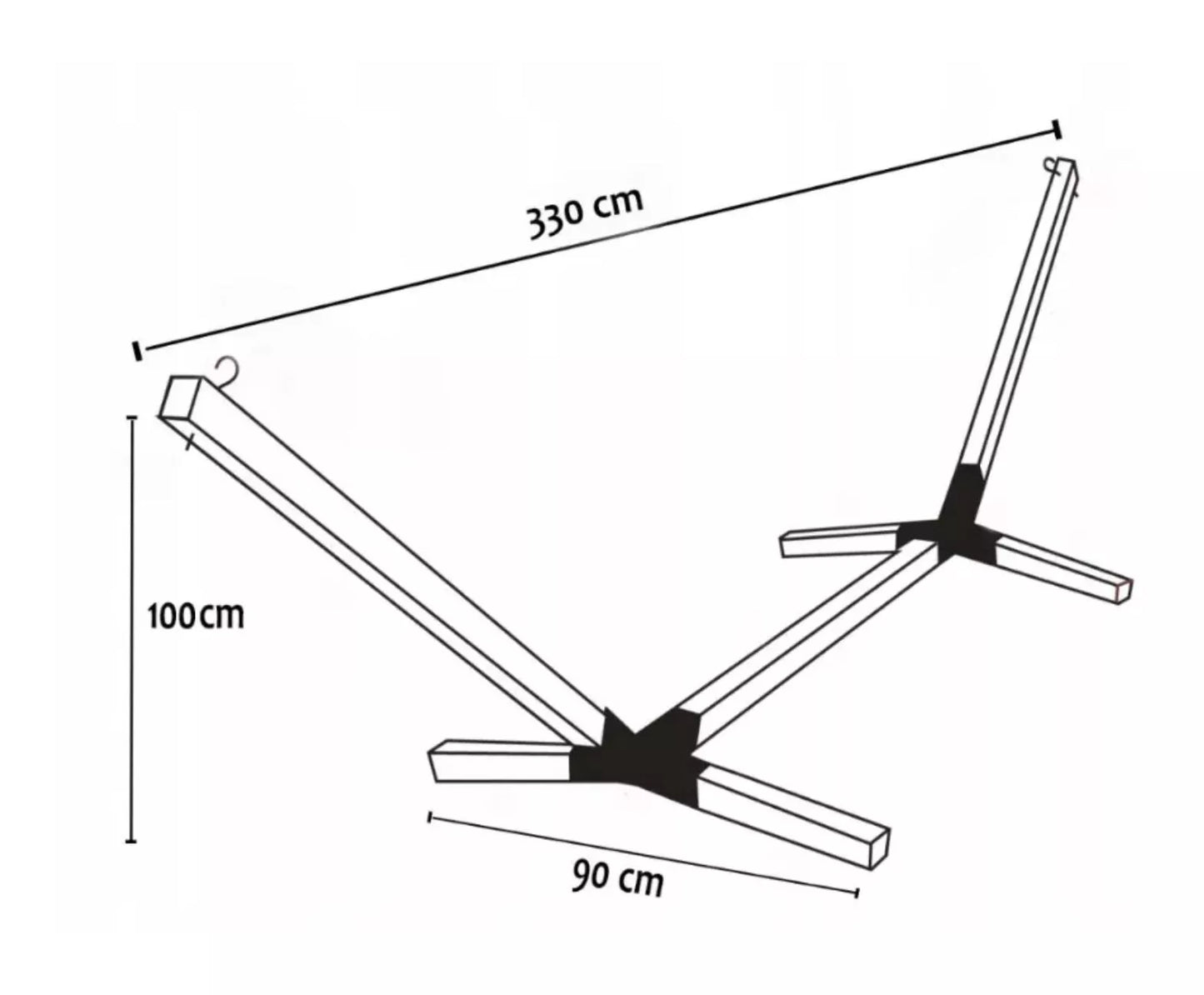 Dvivietis hamakas su stovu Comfort Zone Boho pilkas 200 kg