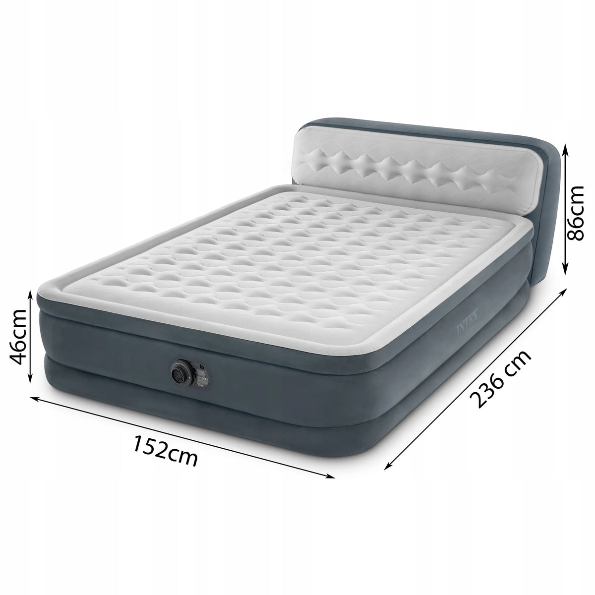 Dvivietis pripučiamas čiužinys-lova INTEX DELUXE 236 × 152 cm su pompa, 64448ND