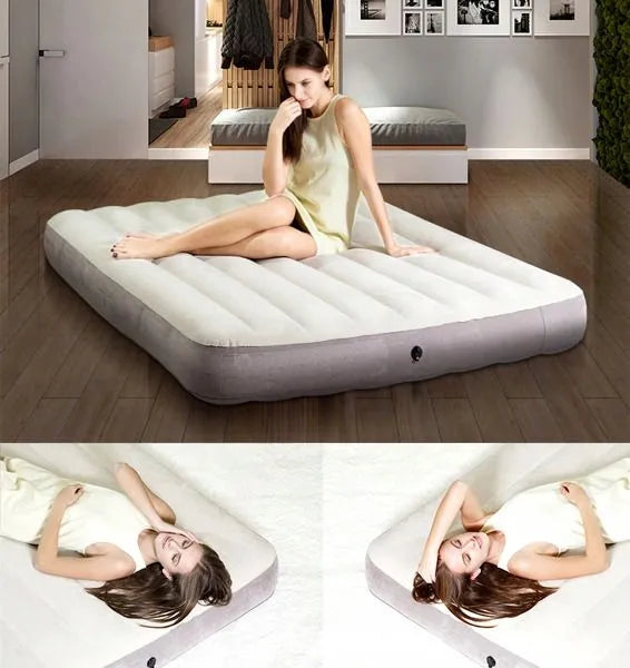 Dvivietis pripučiamas veliūrinis čiužinys 203 × 152 cm INTEX 64103