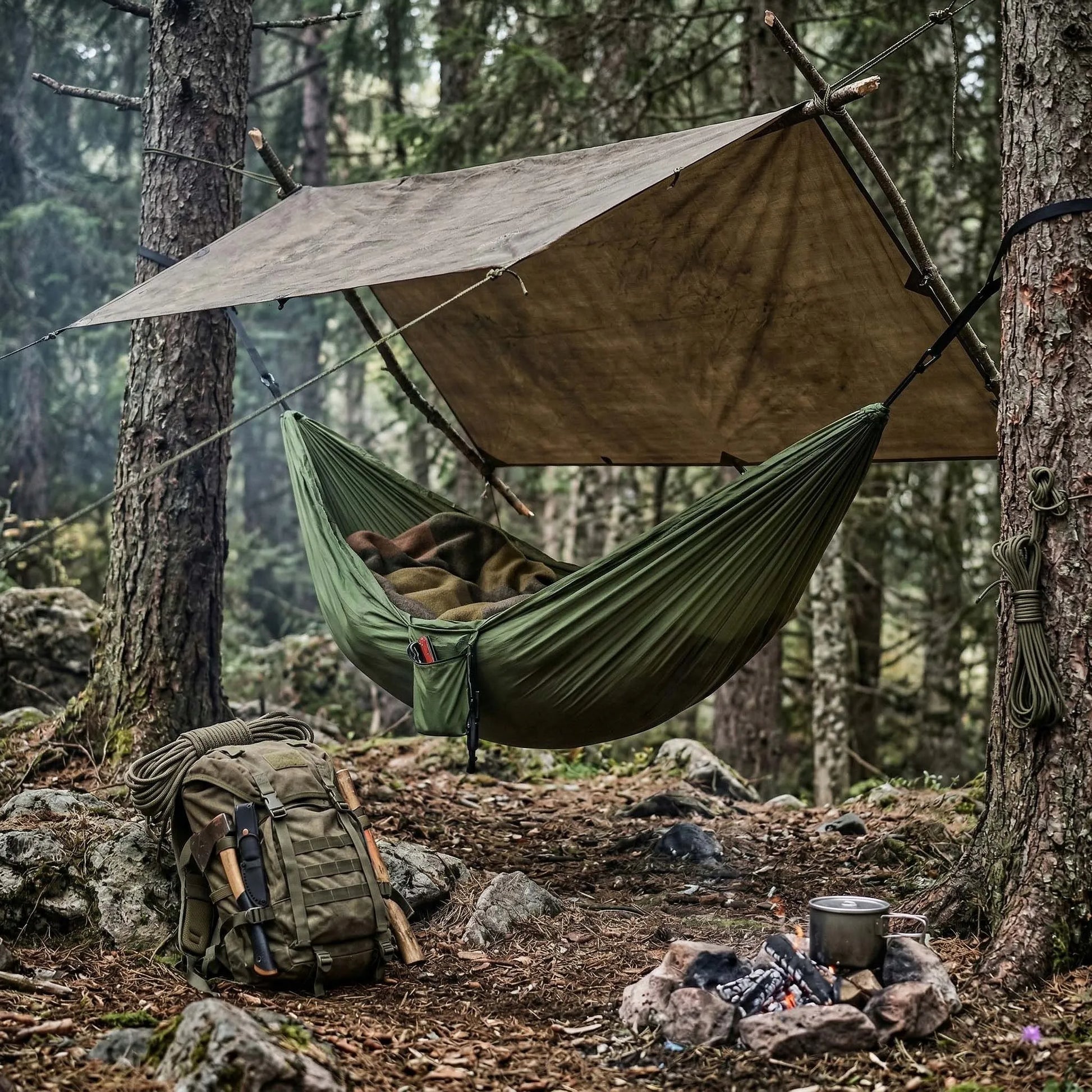 Dvivietis sodo ir kelionių hamakas, 260x145 cm – Vitolog