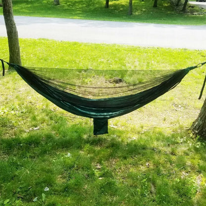 Dvivietis turistinis sodo hamakas su tinkleliu nuo uodų 300kg komplektas