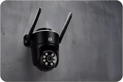 Lauko sukiojama IP WiFi kamera, 3MPx, 4x zoom, su programėle, su judesio aptikimu, juoda