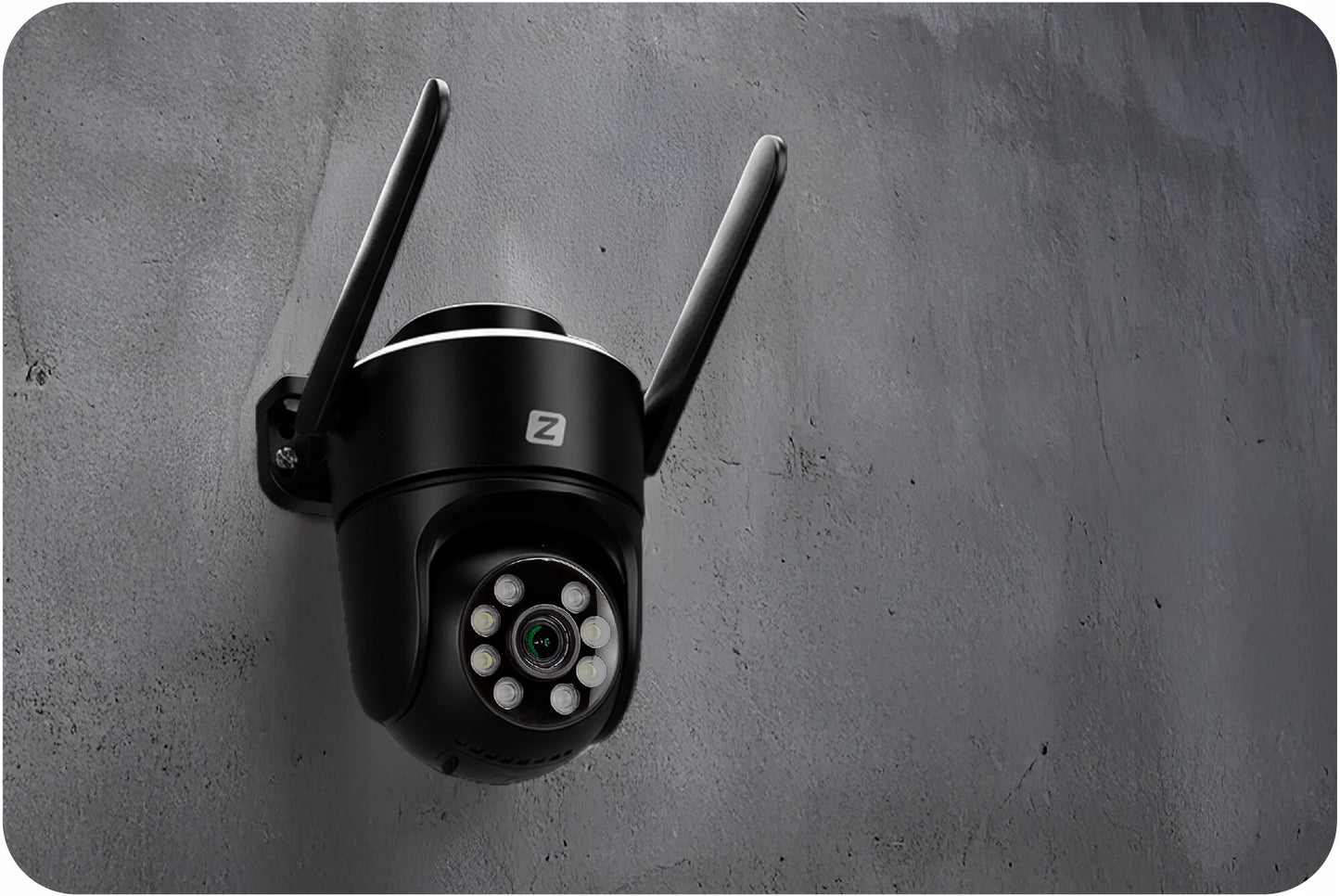 Lauko sukiojama IP WiFi kamera, 3MPx, 4x zoom, su programėle, su judesio aptikimu, juoda