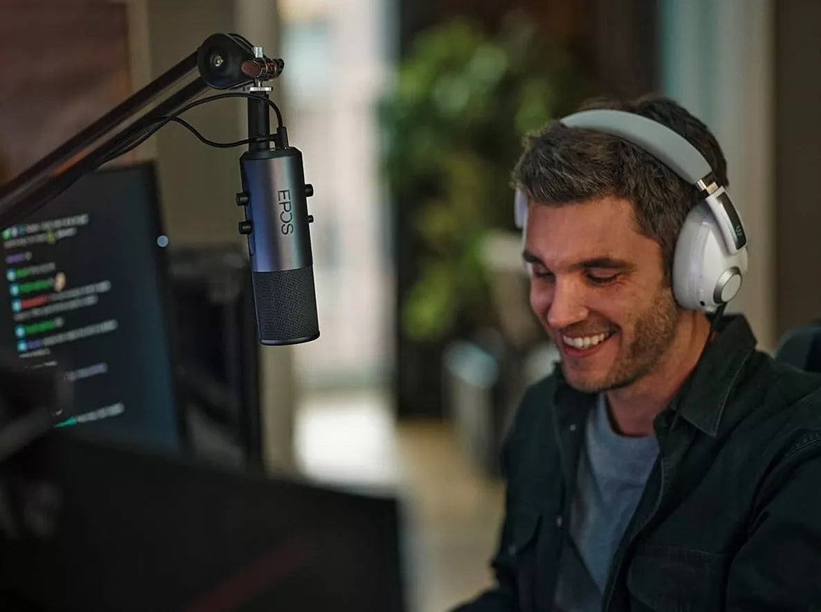 Studijinis transliacinis mikrofonas Epos B20 Sennheiser USB-C, skirtas žaidėjams, su LED