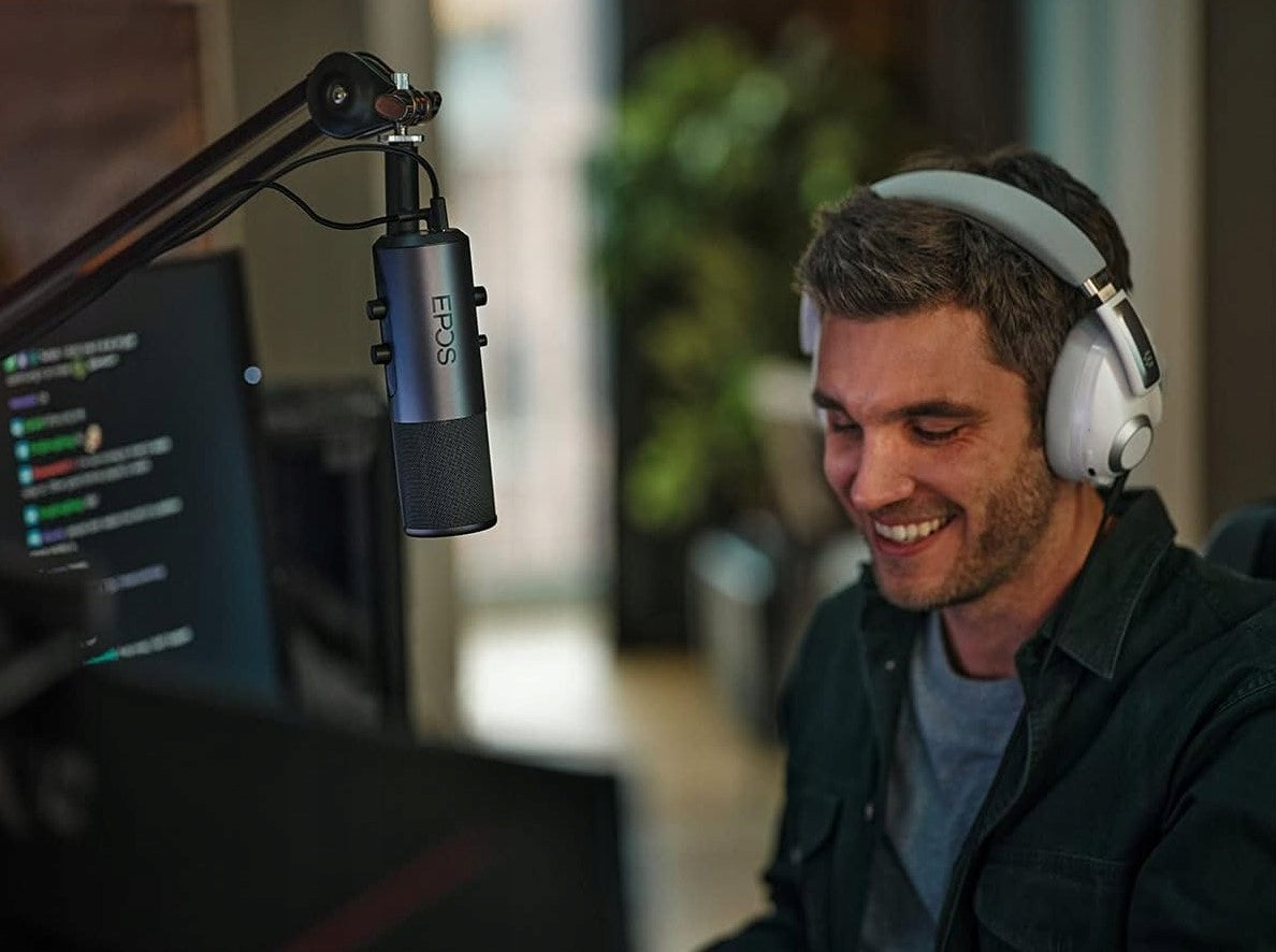 Studijinis transliacinis mikrofonas Epos B20 Sennheiser USB-C, skirtas žaidėjams, su LED