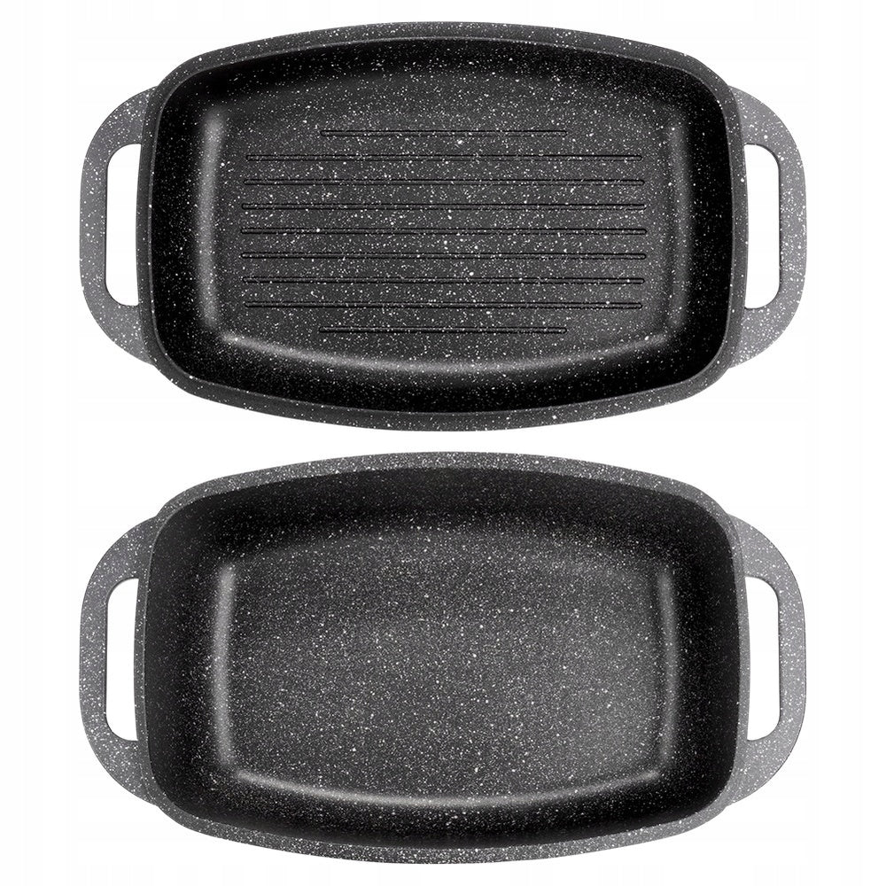 Granitinė troškintuvė, troškintuvė, puodas, keptuvė 2 viename, kepimui orkaitėje