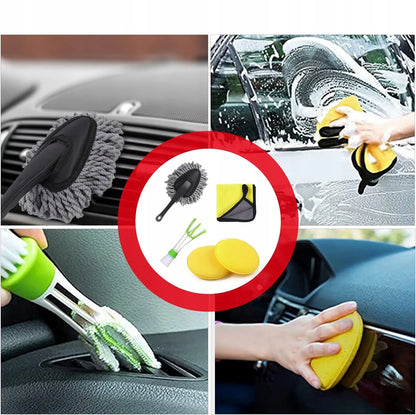 13 priemonių detalaus automobilių valymo rinkinys su šepetėliais