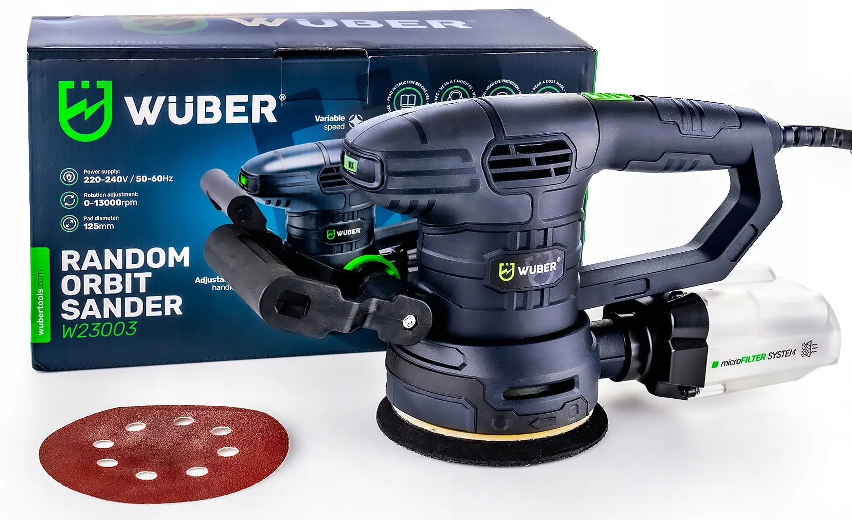 Ekscentrinis šlifuoklis Wuber tinklinis 1300 W 240 V