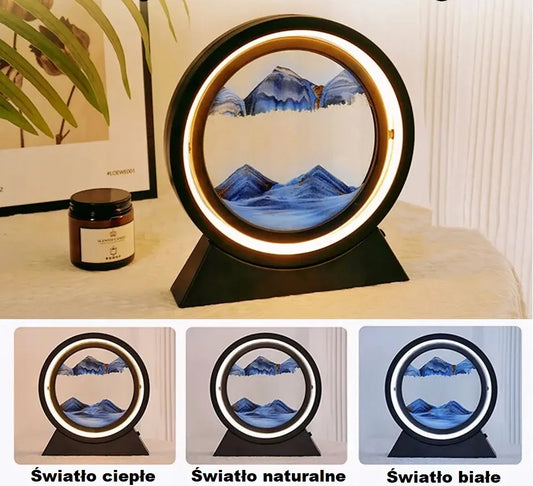 Elegantiška LED smėlio lempa su USB įkrovimu