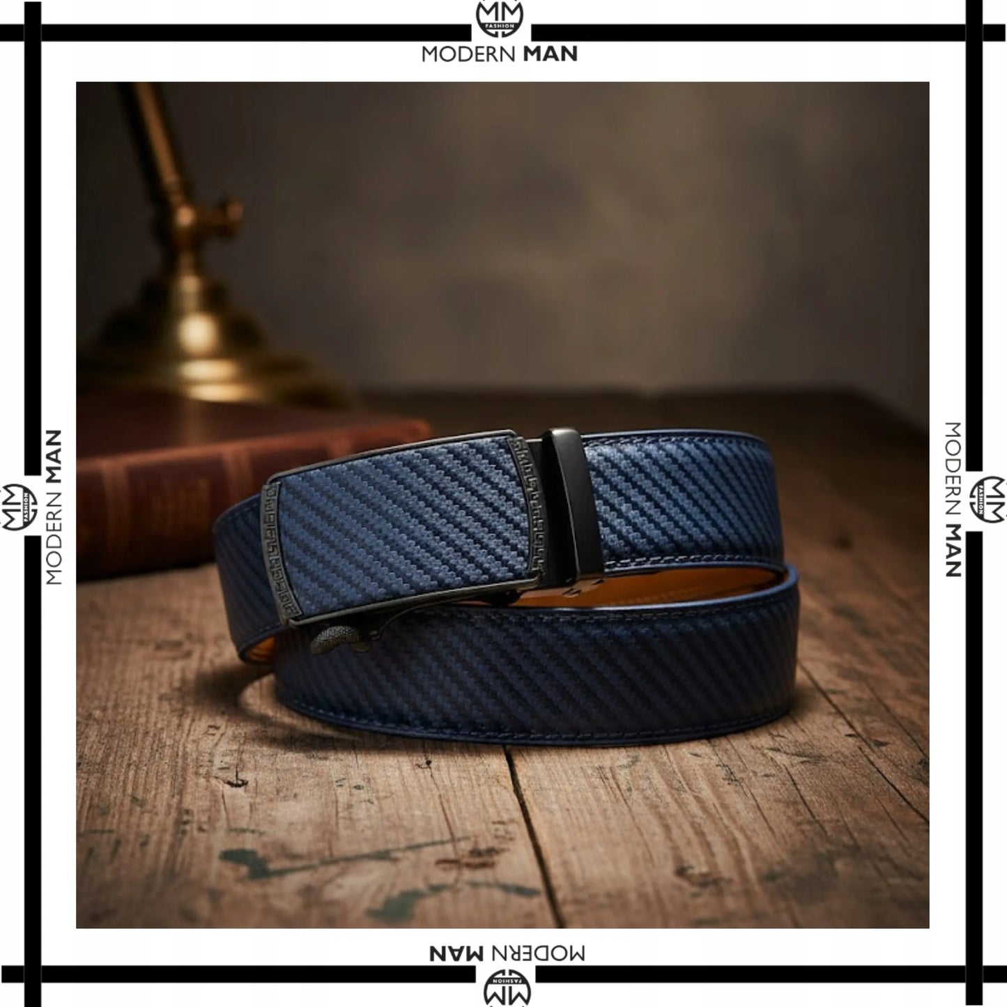 Elegantiškas vyriškas diržas GRANAT CARBON su automatine sagtimi