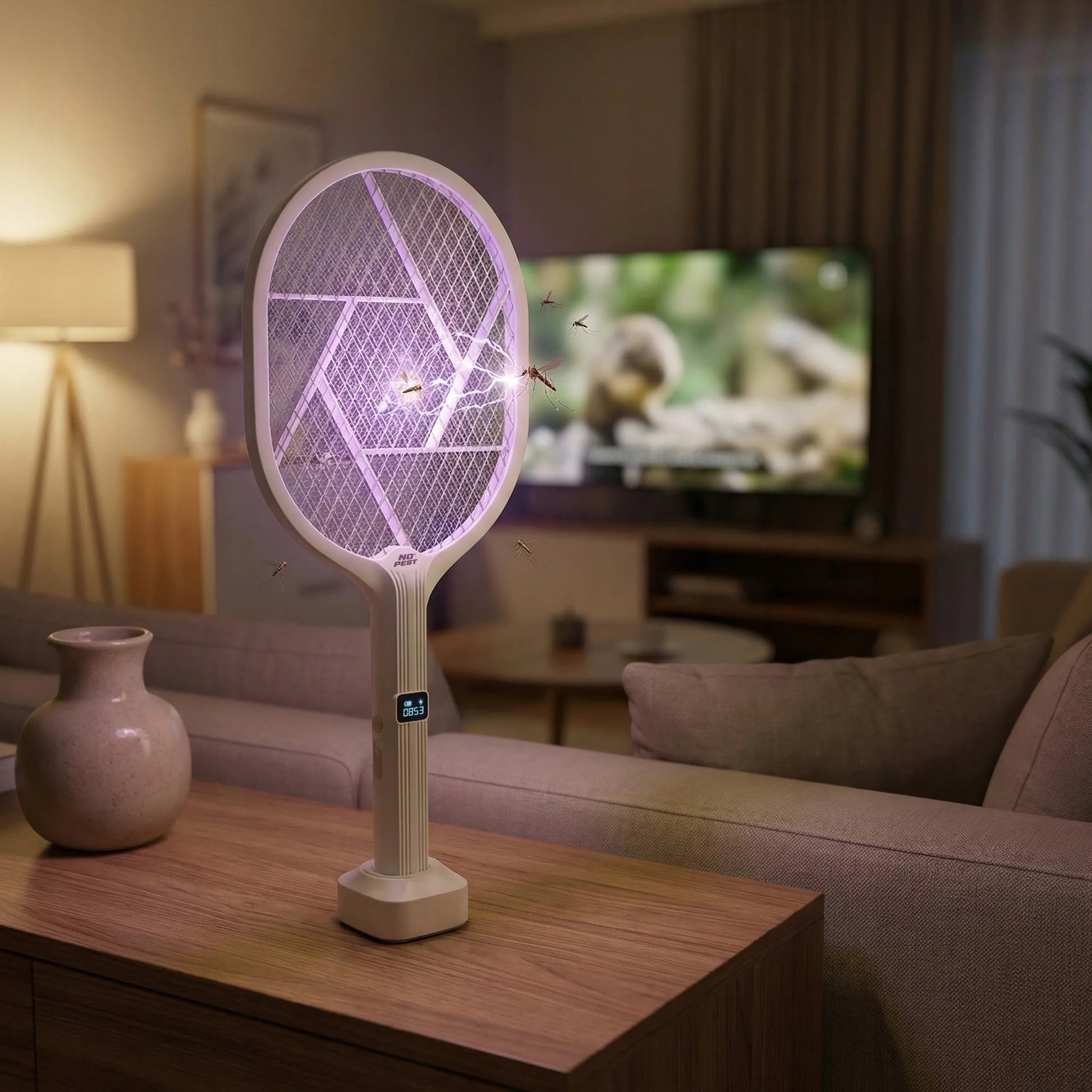 Elektrinė musgaudė nuo uodų ir musių 2-viename su UV LED technologija