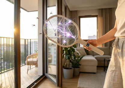 Elektrinė musgaudė nuo uodų ir musių 2-viename su UV LED technologija