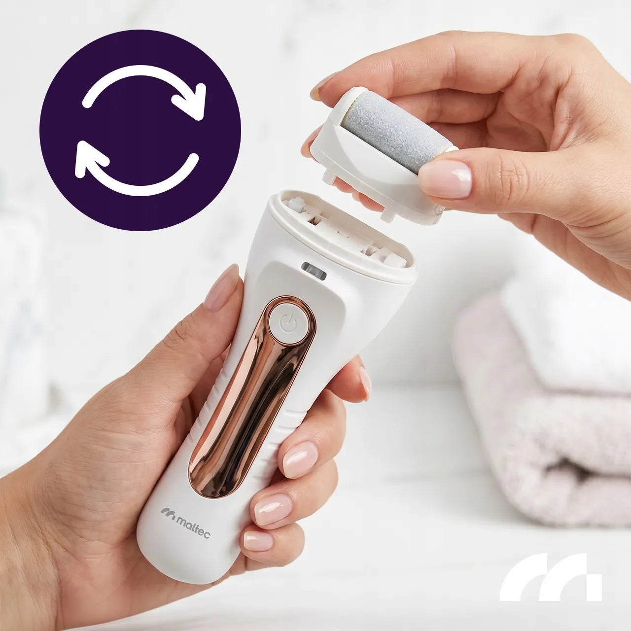 Elektrinė pėdų dildė MalTec SOLEA Pure 3 galvutės 3 greičiai rinkinys