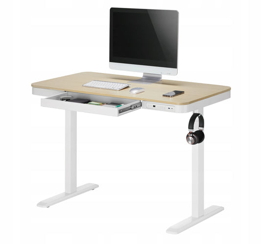 Elektrinis aukščio reguliuojamas stalas Spacetronik Astrid 118 × 60 cm su talpiu stalčiumi