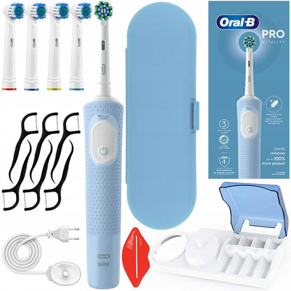 ELEKTRINIS DANTŲ ŠEPETĖLIS ORAL-B VITALITY PRO D103 BLUE, DIDELIS RINKINYS