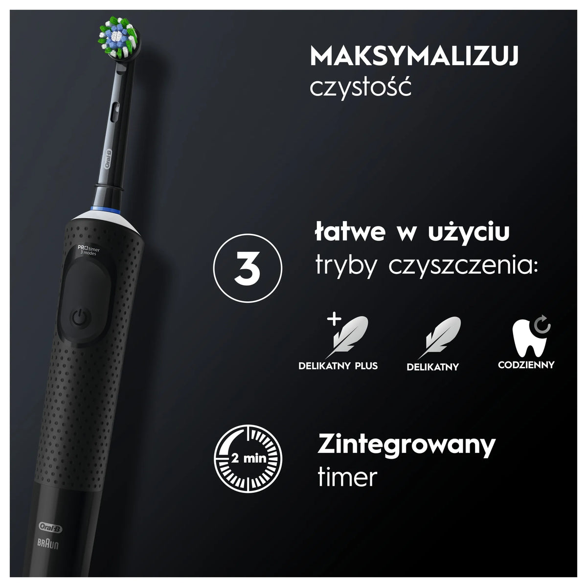Elektrinis dantų šepetėlis „Oral-B Vitality Pro D103 Box Black“