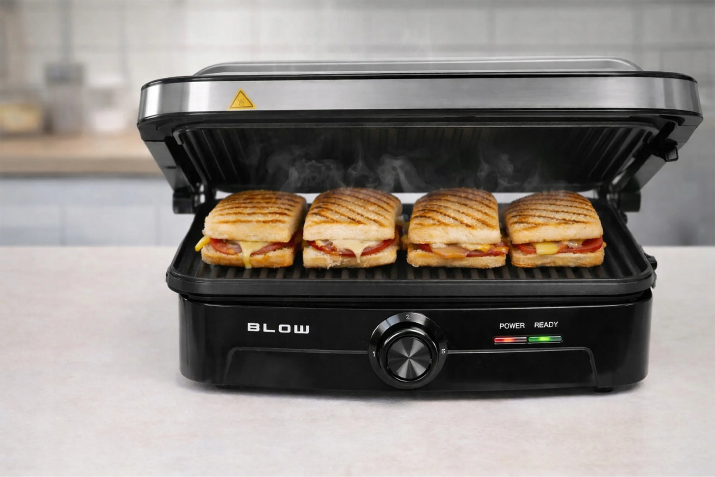 Elektrinis grilis BLOW Master Grill Duo, 2500W, panini skrudintuvas, atlenkiamas 180°