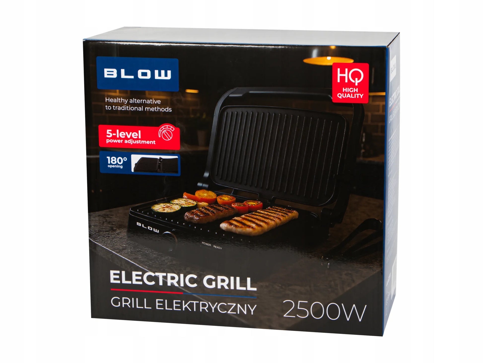 Elektrinis grilis BLOW Master Grill Duo, 2500W, panini skrudintuvas, atlenkiamas 180°