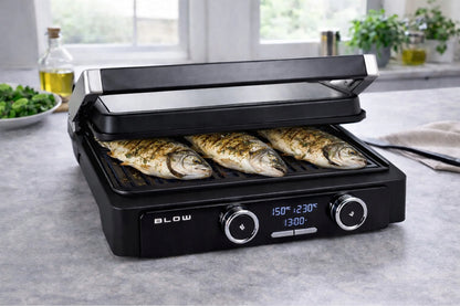 Elektrinis grilis BLOW Master Grill PRO 2500W, 180°, 2 kaitinimo zonos, laikmatis, išimamos plokštės
