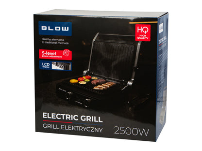 Elektrinis grilis BLOW Master Grill PRO 2500W, 180°, 2 kaitinimo zonos, laikmatis, išimamos plokštės