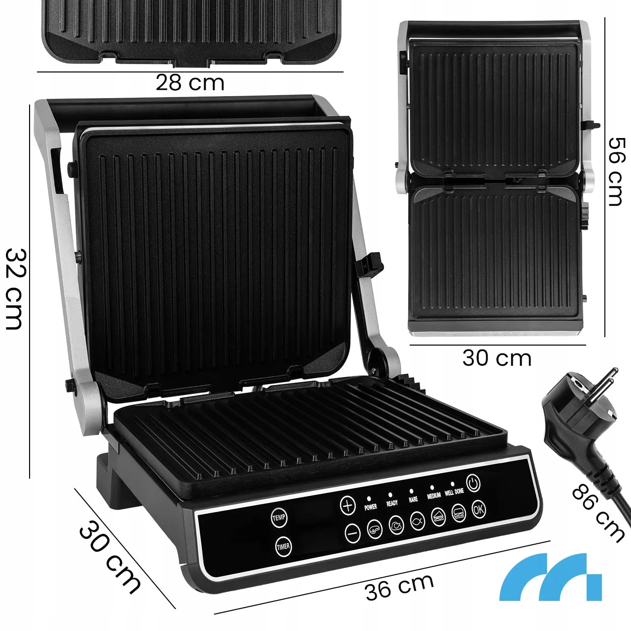 Elektrinis grilis keptuvas sumuštiniams Maltec SM5000W-PRO 2500W su ekranu