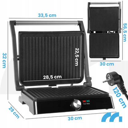 Elektrinis grilis Maltec SM3000W-PRO, sumuštinių keptuvė, panini, 2200W