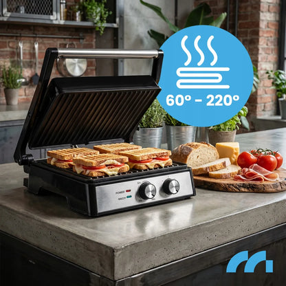 Elektrinis grilis Maltec SM4500W, sumuštinių keptuvė su laikmačiu 2500W