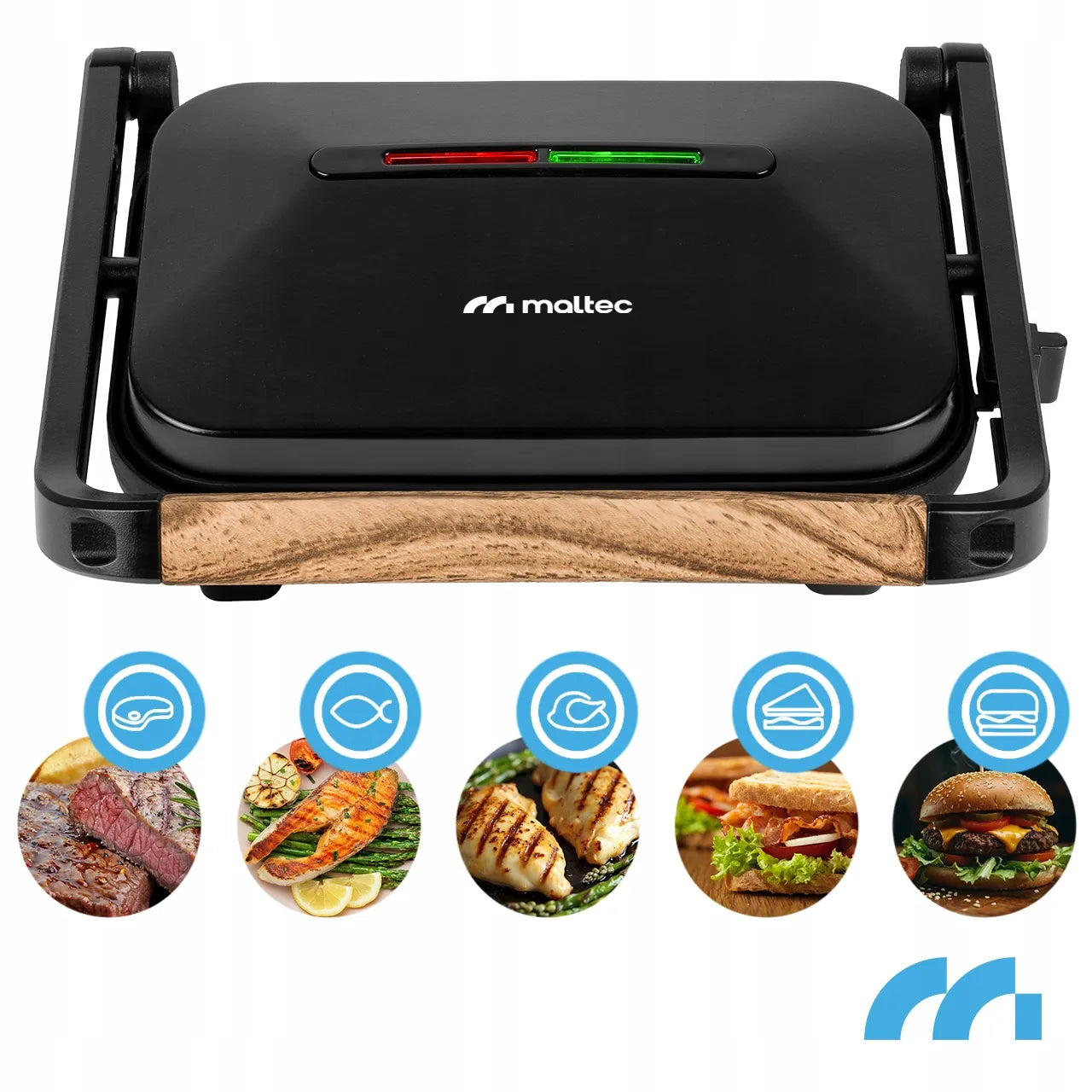 Elektrinis grilis „Maltec“ sumuštinių keptuvė „Panini“ skrudintuvas 1500W