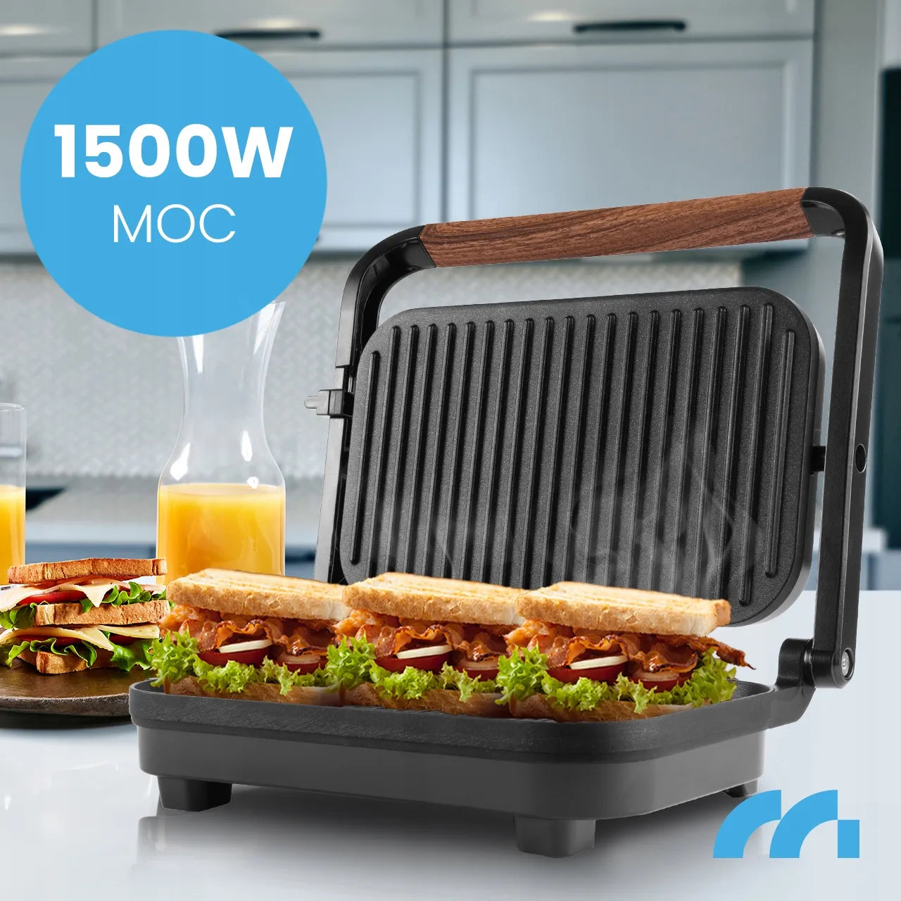 Elektrinis grilis „Maltec“ sumuštinių keptuvė „Panini“ skrudintuvas 1500W