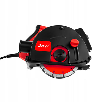 Elektrinis griovelių pjoviklis betonui Delphi Tools, su lazeriu, 150 mm diskai, lagaminas