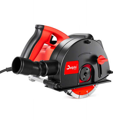 Elektrinis griovelių pjoviklis betonui Delphi Tools, su lazeriu, 150 mm diskai, lagaminas